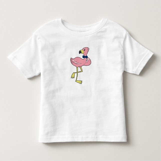 Flamingo as Gentleman with Tie Toddler T-Shirt (Front)