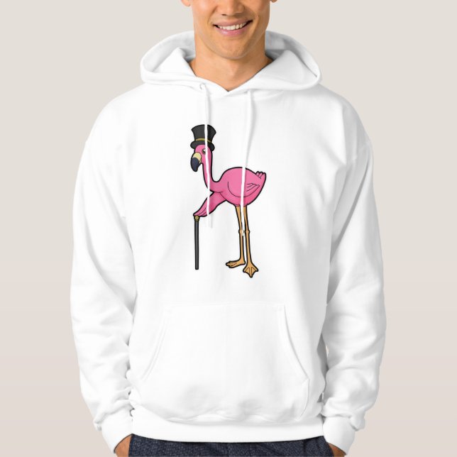 Flamingo as Groom with Hat & cane Hoodie (Front)