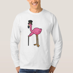Flamingo as Groom with Hat & cane T-Shirt