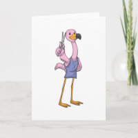 Flamingo as Hair stylist with Scissors
