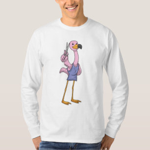 Flamingo as Hair stylist with Scissors T-Shirt