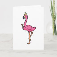Flamingo as King with Crown & Staff