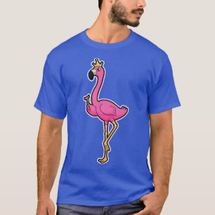 Flamingo as King with Crown Staff T-Shirt