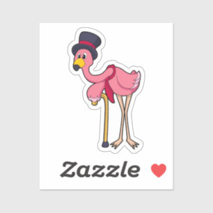 Flamingo as Pensioner with Hat
