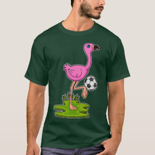 Flamingo as player with Soccer T-Shirt