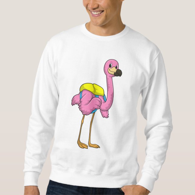 Flamingo as Pupils with School bag Sweatshirt (Front)