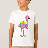 Flamingo as Pupils with School bag