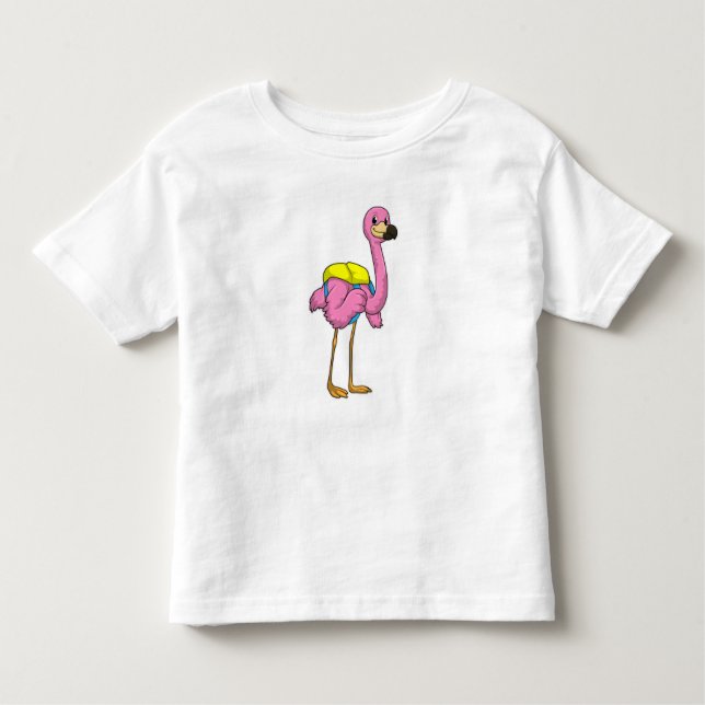 Flamingo as Pupils with School bag Toddler T-Shirt (Front)