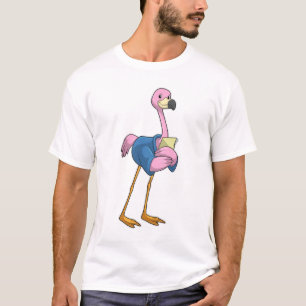 Flamingo as Secretary with Notepad T-Shirt