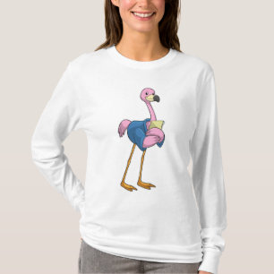Flamingo as Secretary with Notepad T-Shirt