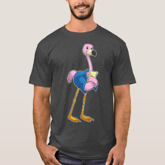 Flamingo as Secretary with Notepad T-Shirt