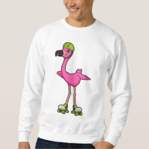 Flamingo as Skater with Roller skates & Helmet Sweatshirt