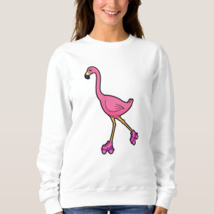 Flamingo as Skater with Roller skates Sweatshirt