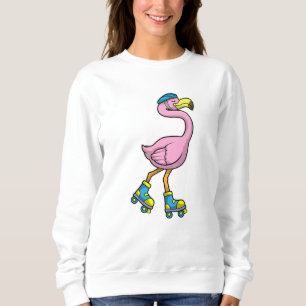 Flamingo as Skater with Skates & Helmet Sweatshirt
