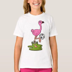 Flamingo as Soccer player with Soccer T-Shirt