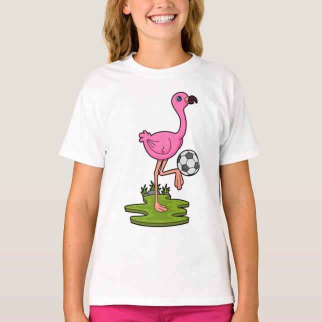 Flamingo as Soccer player with Soccer T-Shirt (Front)
