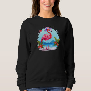 Flamingo At Beach Summer Vacation Sweatshirt