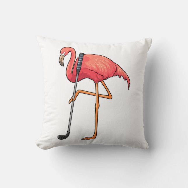 Flamingo at Golf with Golf club Cushion (Front)