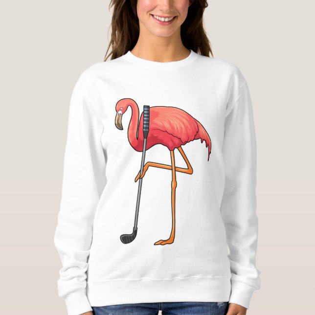Flamingo at Golf with Golf club Sweatshirt (Front)