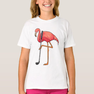Flamingo at Golf with Golf club T-Shirt