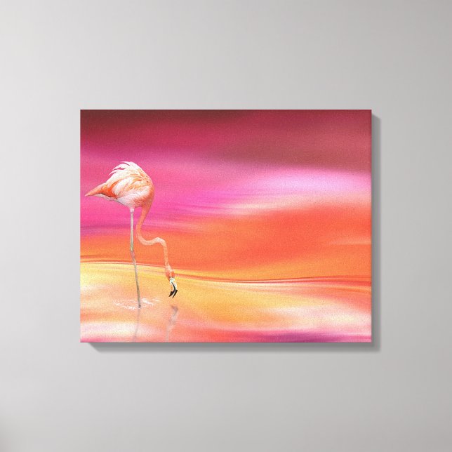 Flamingo at Sunset Canvas Print (Front)