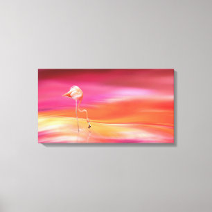 Flamingo at Sunset Canvas Print