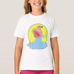 Flamingo at Surfing on Water T-Shirt