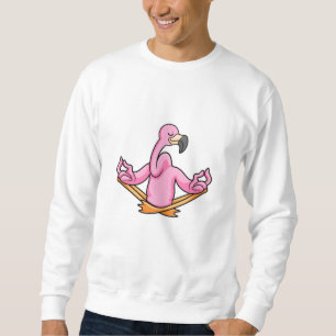 Flamingo at Yoga in Cross-legged Sweatshirt