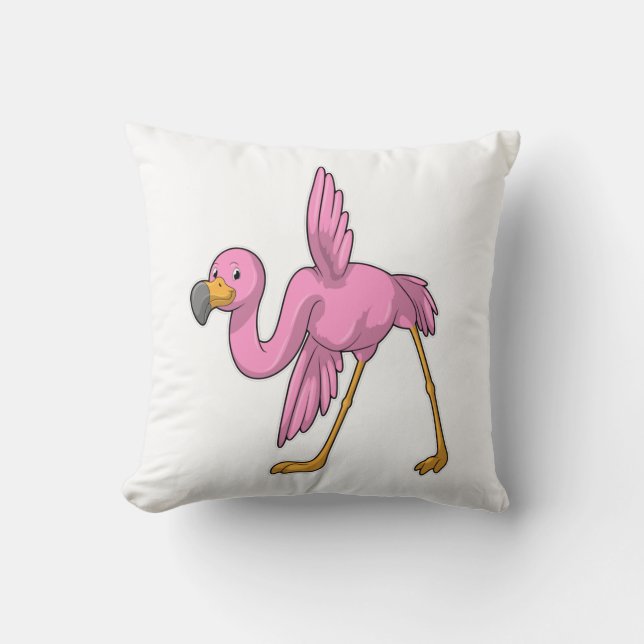Flamingo at Yoga Stretching exercise Cushion (Front)