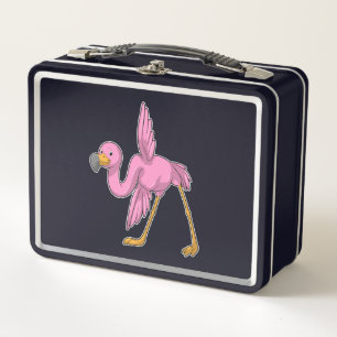Flamingo at Yoga Stretching exercise Metal Lunch Box