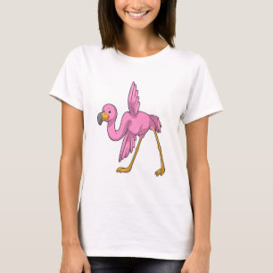 Flamingo at Yoga Stretching exercise T-Shirt