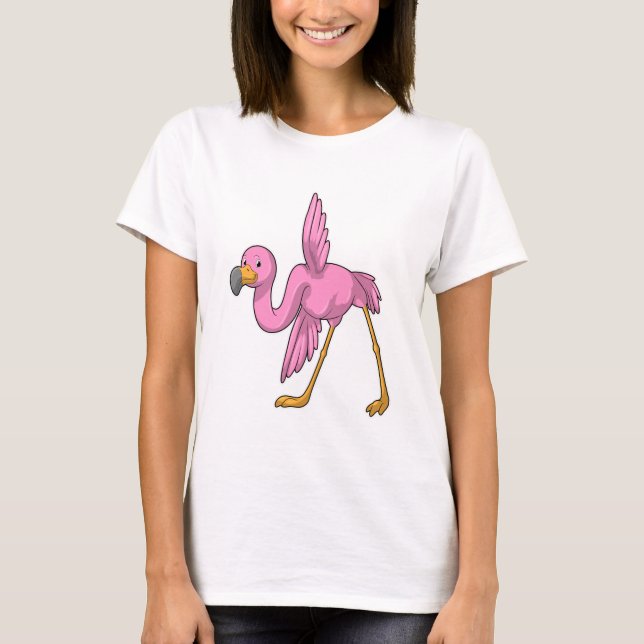 Flamingo at Yoga Stretching exercise T-Shirt (Front)