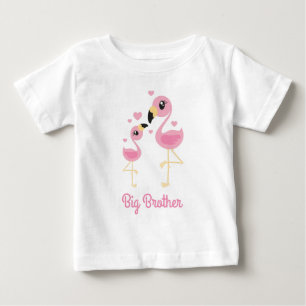 Flamingo Baby Shower Cute Tropical Big Brother T-Shirt