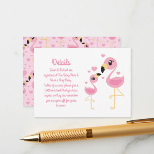 Flamingo Baby Shower Cute Tropical Enclosure Card