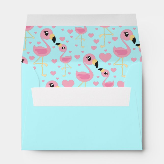 Flamingo Baby Shower Cute Tropical Envelope (Back (Bottom))