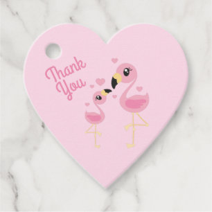 Flamingo Baby Shower Cute Tropical Favour Tags