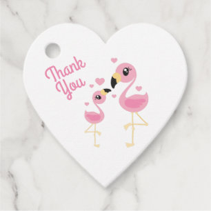 Flamingo Baby Shower Cute Tropical Favour Tags