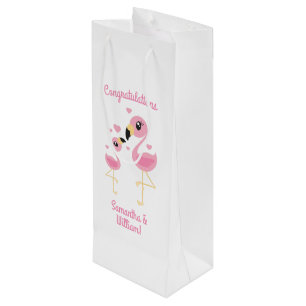Flamingo Baby Shower Cute Tropical Wine Gift Bag