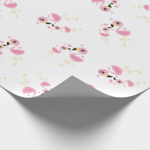 Flamingo Baby Shower Cute Tropical Wrapping Paper
