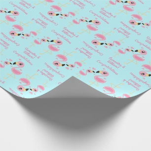 Flamingo Baby Shower Cute Tropical Wrapping Paper