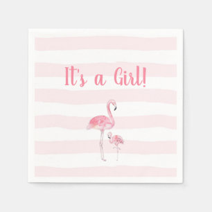 Flamingo baby shower decor napkin