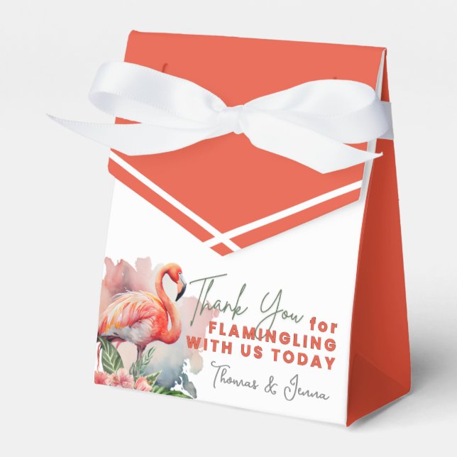 Flamingo Baby Shower  Favour Box (Front Side)