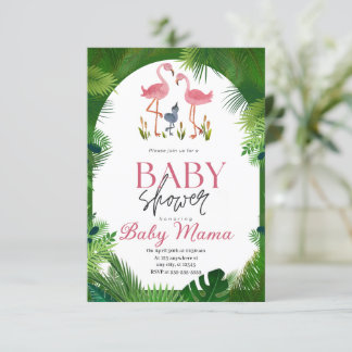 Flamingo Baby Shower Invitation