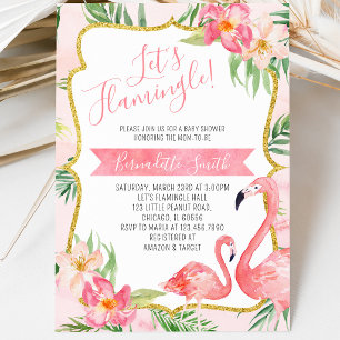Flamingo Baby Shower Invitation
