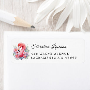Flamingo  Baby Shower Return Address