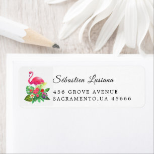 Flamingo  Baby Shower Return Address