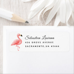 Flamingo  Baby Shower Return Address