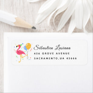 Flamingo  Baby Shower Return Address