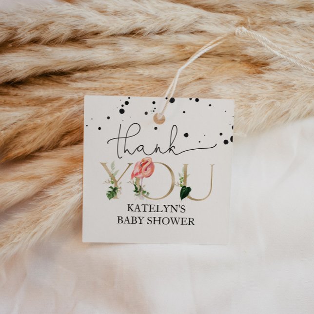 Flamingo Baby Shower Thank You Tag (Creator Uploaded)