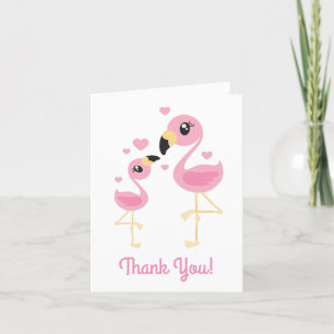 Flamingo Baby Shower Tropical Cute Thank You Card